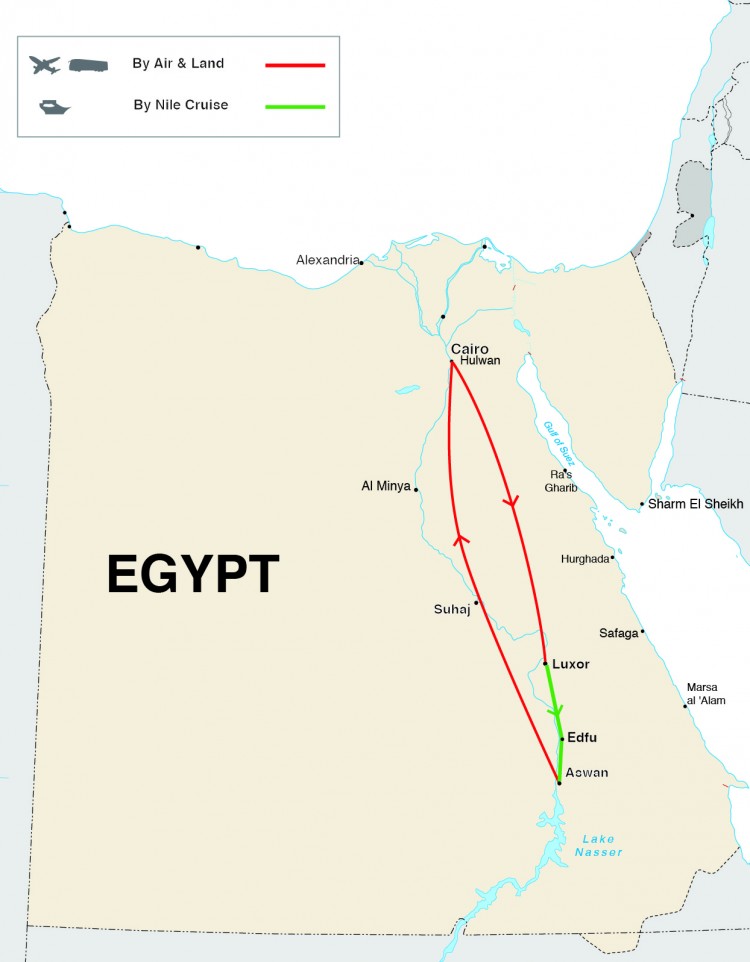 Egypt Exclusive Tour Map