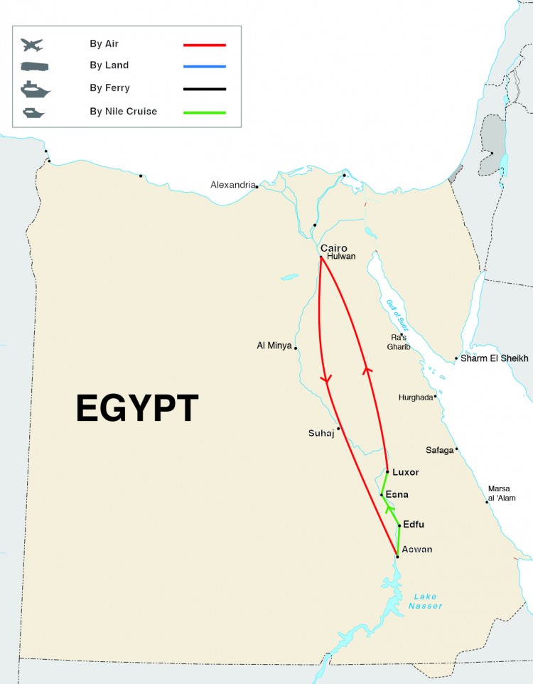 Legends of the Pharaohs Tour Map