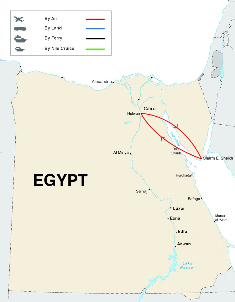 Splendors of Red Sea Tour Map