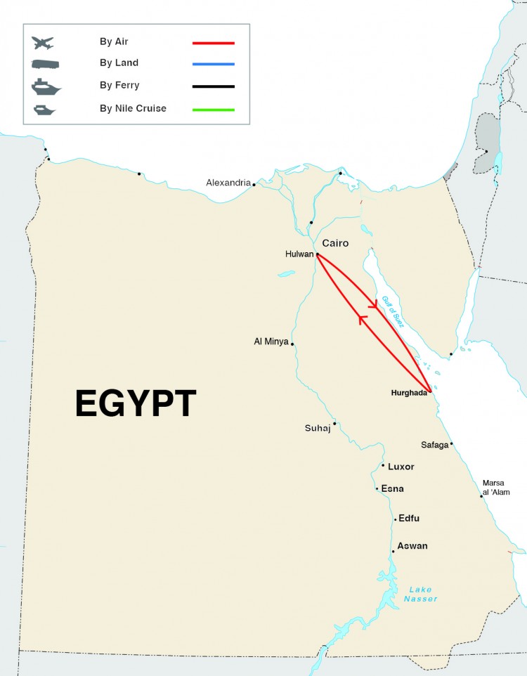 Taste of Egypt Tour Map